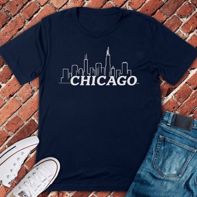 Chicago Integrated Skyline T-Shirt - Graphic Tee - Gift for Chicago Lovers - Unisex