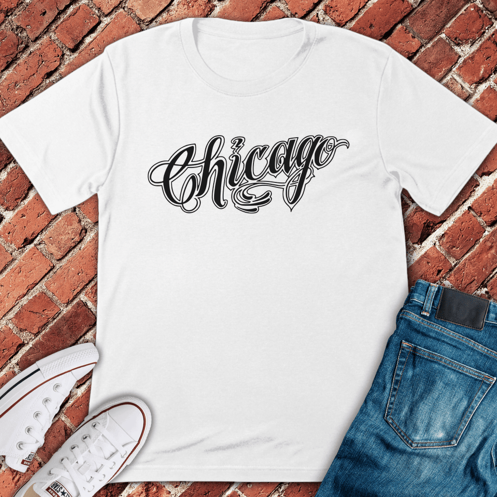 Chicago Calligraphy T-Shirt - Graphic Tee - Gift for Chicago Lovers - Unisex