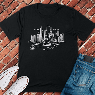 Chicago Coastline T-Shirt - Graphic Tee - Gift for Chicago Lovers - Unisex