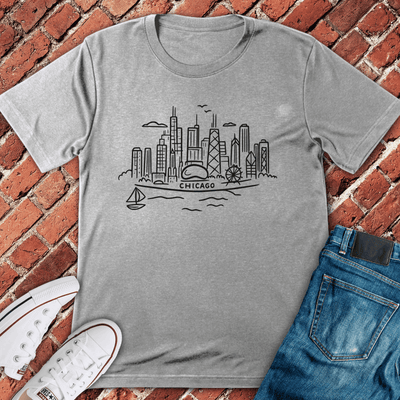 Chicago Coastline T-Shirt - Graphic Tee - Gift for Chicago Lovers - Unisex