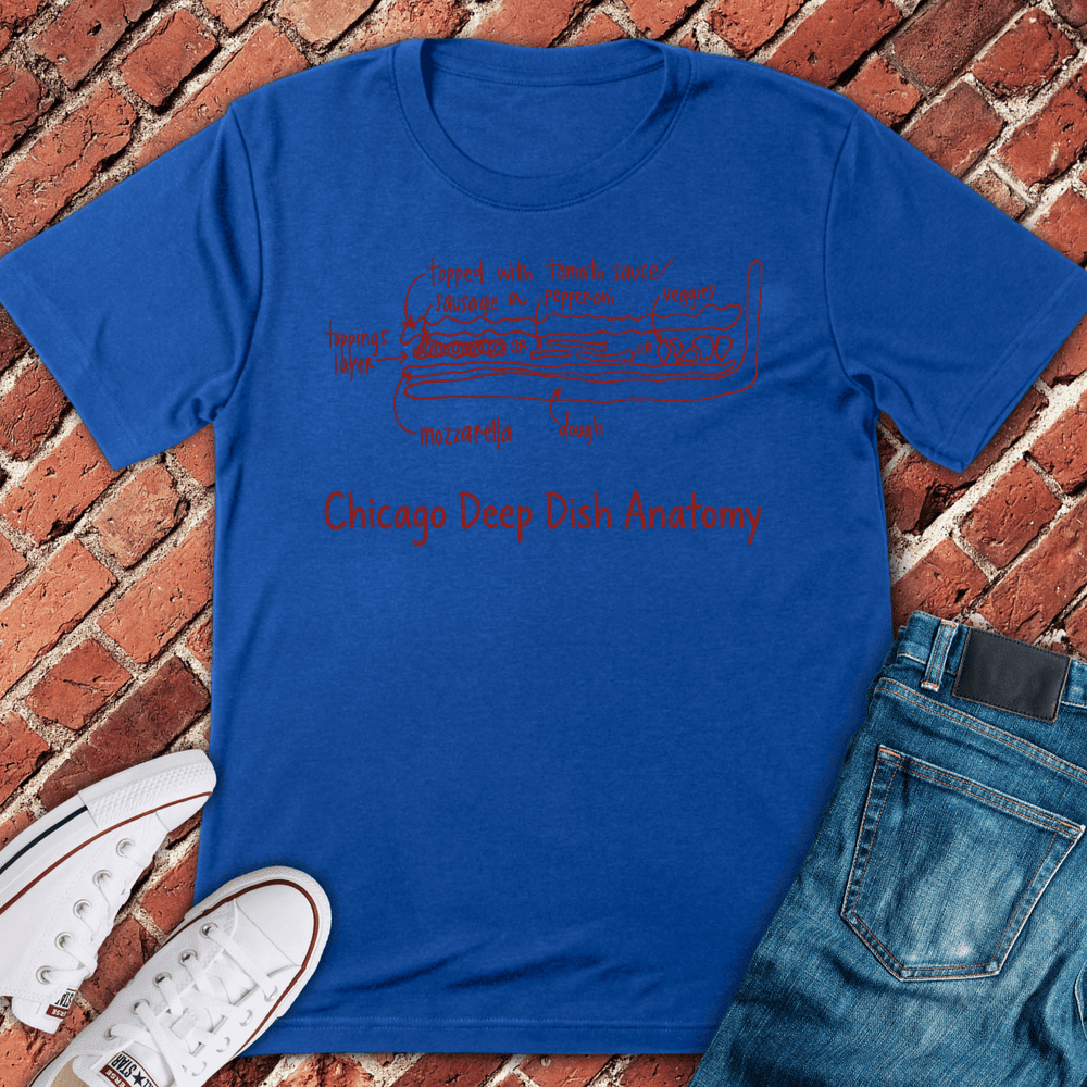 Deep Dish Anatomy T-Shirt - Chicago Graphic Tee - Gift for Chicago Lovers - Unisex