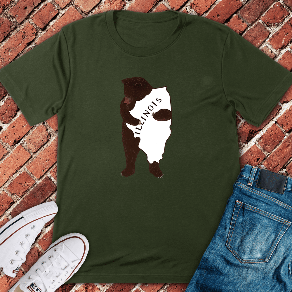 Bear Hug Illinois T-Shirt - Chicago Graphic Tee - Gift for Chicago Lovers - Unisex