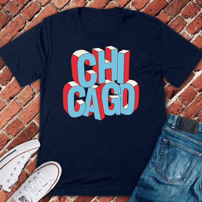 Chi Town Block T-Shirt - Graphic Tee - Gift for Chicago Lovers - Unisex