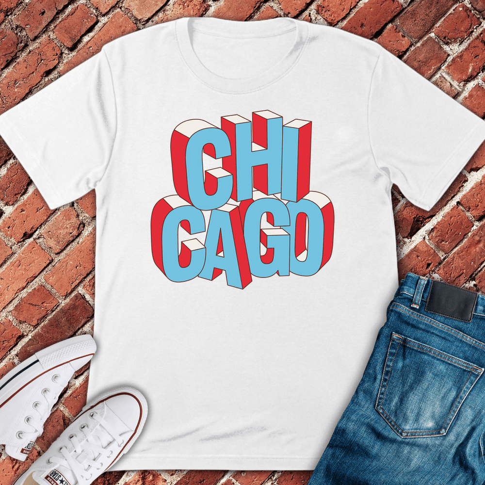 Chi Town Block T-Shirt - Graphic Tee - Gift for Chicago Lovers - Unisex