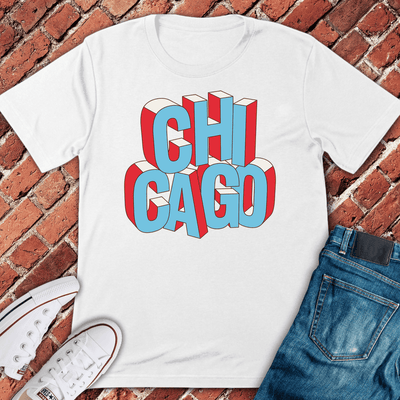 Chi Town Block T-Shirt - Graphic Tee - Gift for Chicago Lovers - Unisex