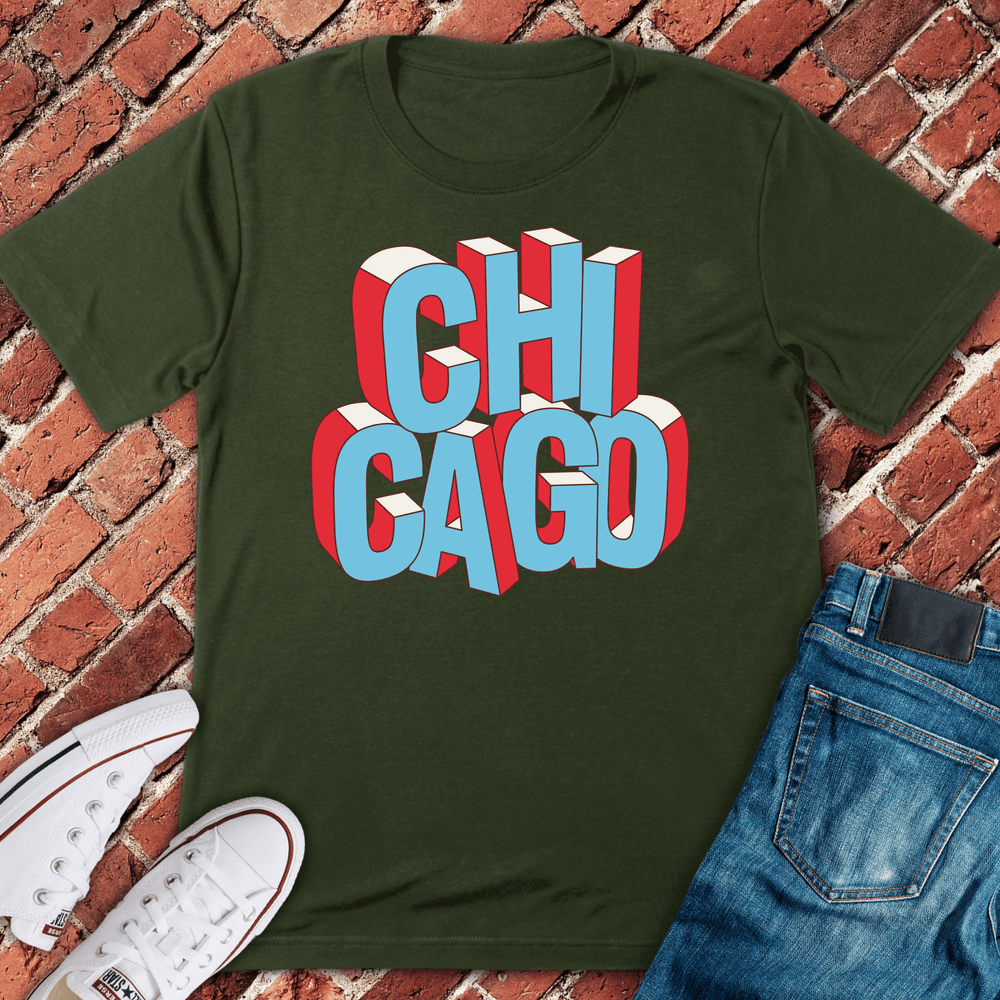 Chi Town Block T-Shirt - Graphic Tee - Gift for Chicago Lovers - Unisex