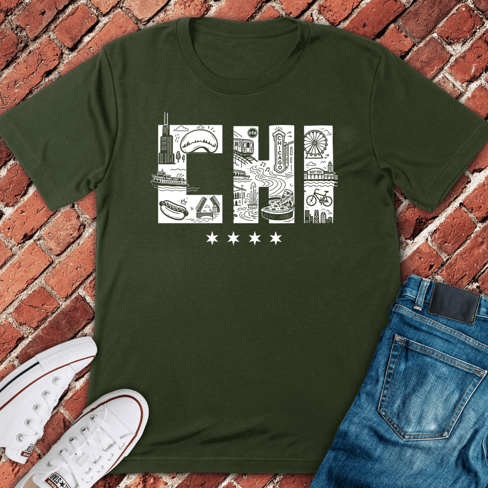 Chi City Collage T-Shirt - Graphic Tee - Gift for Chicago Lovers - Unisex