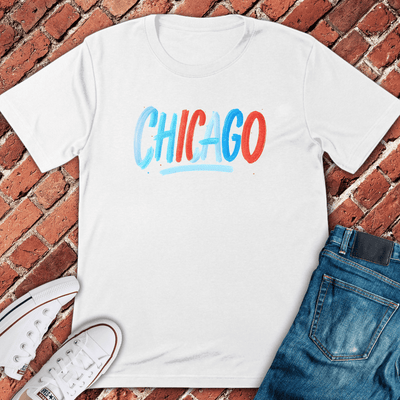 Brushstroke Chicago T-Shirt - Graphic Tee - Gift for Chicago Lovers - Unisex