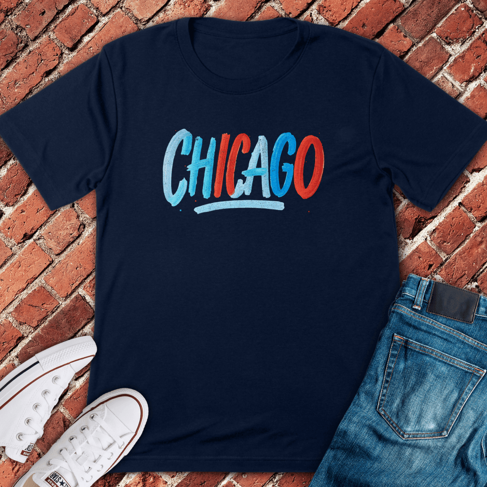 Brushstroke Chicago T-Shirt - Graphic Tee - Gift for Chicago Lovers - Unisex