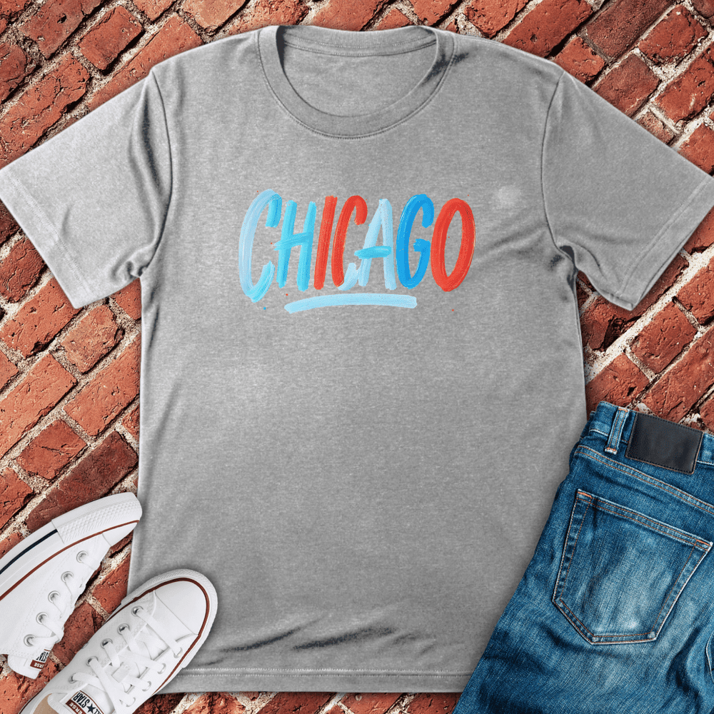 Brushstroke Chicago T-Shirt - Graphic Tee - Gift for Chicago Lovers - Unisex