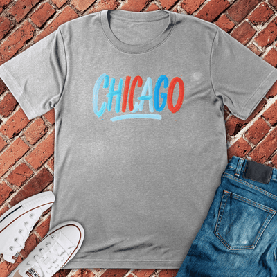 Brushstroke Chicago T-Shirt - Graphic Tee - Gift for Chicago Lovers - Unisex