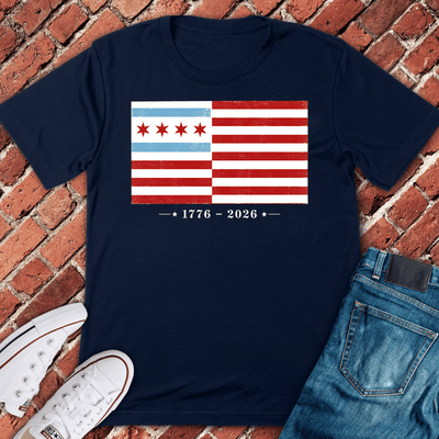 Chi Freedom Flag T-Shirt - Graphic Tee - Gift for Chicago Lovers - Unisex