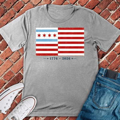 Chi Freedom Flag T-Shirt - Graphic Tee - Gift for Chicago Lovers - Unisex