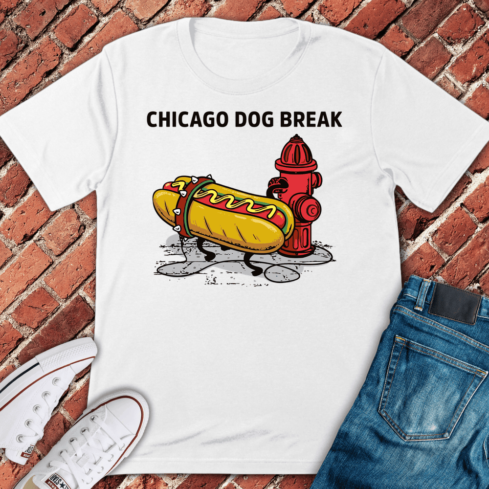 Chicago Dog Break T-Shirt - Graphic Tee - Gift for Chicago Lovers - Unisex