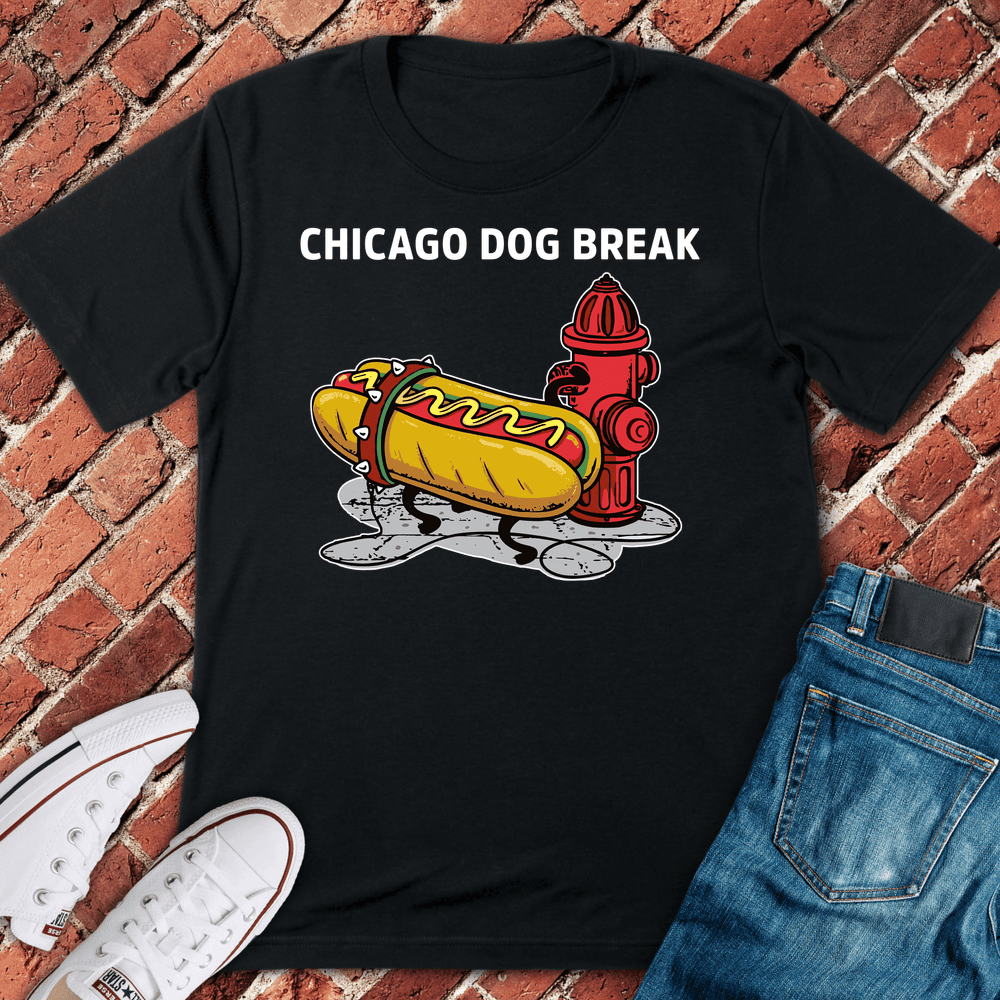 Chicago Dog Break T-Shirt - Graphic Tee - Gift for Chicago Lovers - Unisex