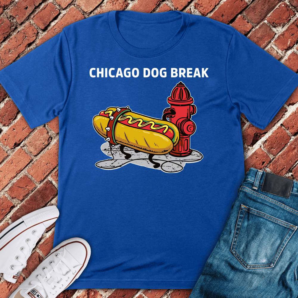 Chicago Dog Break T-Shirt - Graphic Tee - Gift for Chicago Lovers - Unisex
