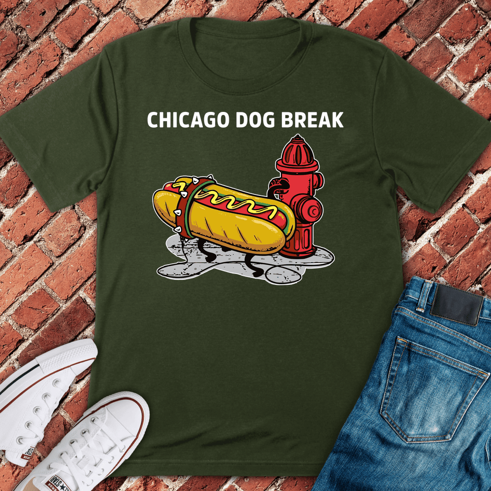 Chicago Dog Break T-Shirt - Graphic Tee - Gift for Chicago Lovers - Unisex