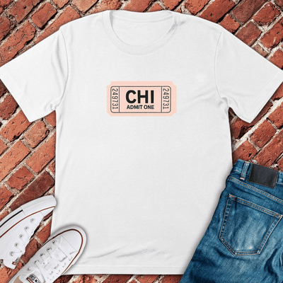 Chi Ticket Stub T-Shirt - Graphic Tee - Gift for Chicago Lovers - Unisex