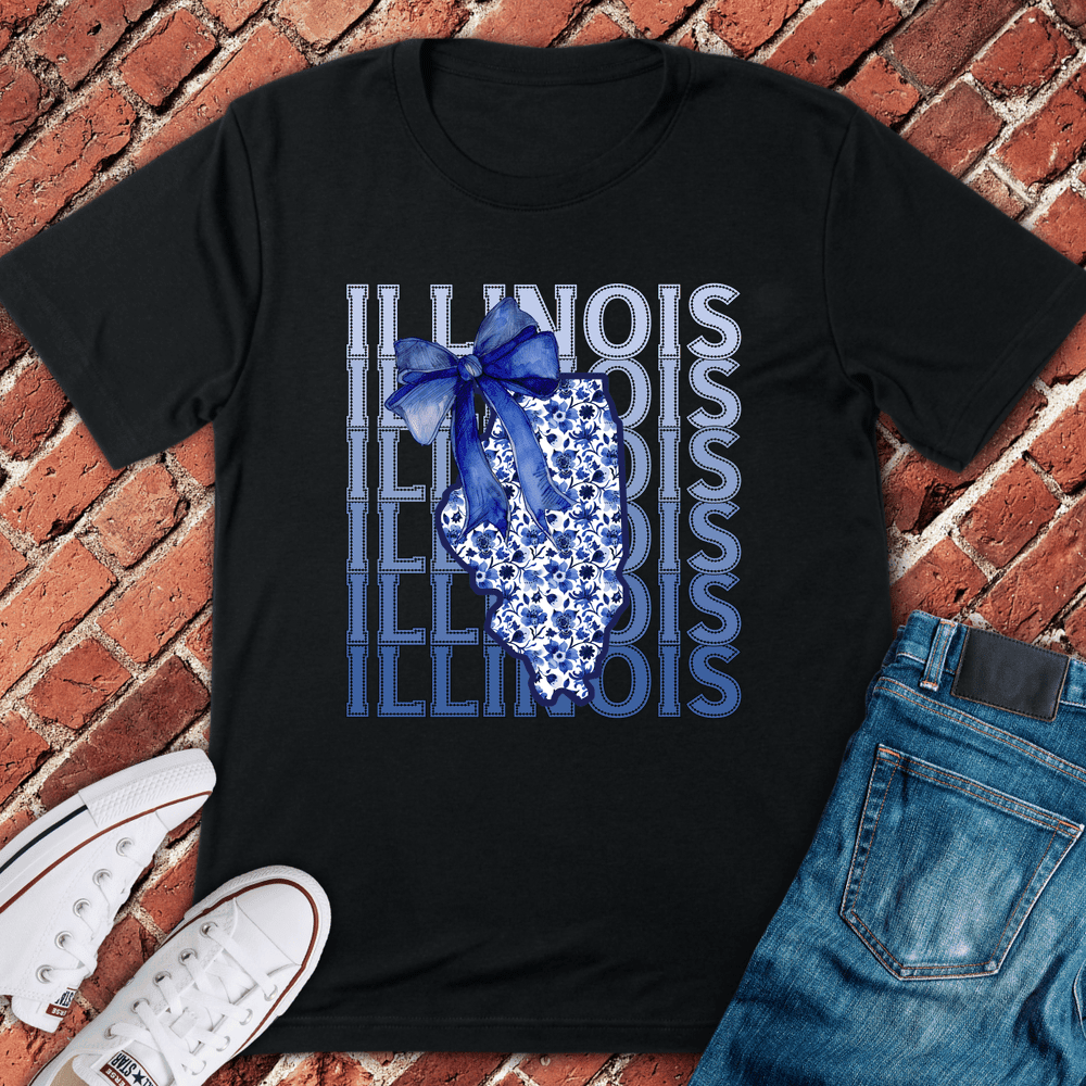 Blue Illinois Bow T-Shirt - Chicago Graphic Tee - Gift for Chicago Lovers - Unisex
