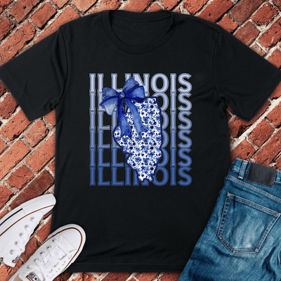 Blue Illinois Bow T-Shirt - Chicago Graphic Tee - Gift for Chicago Lovers - Unisex