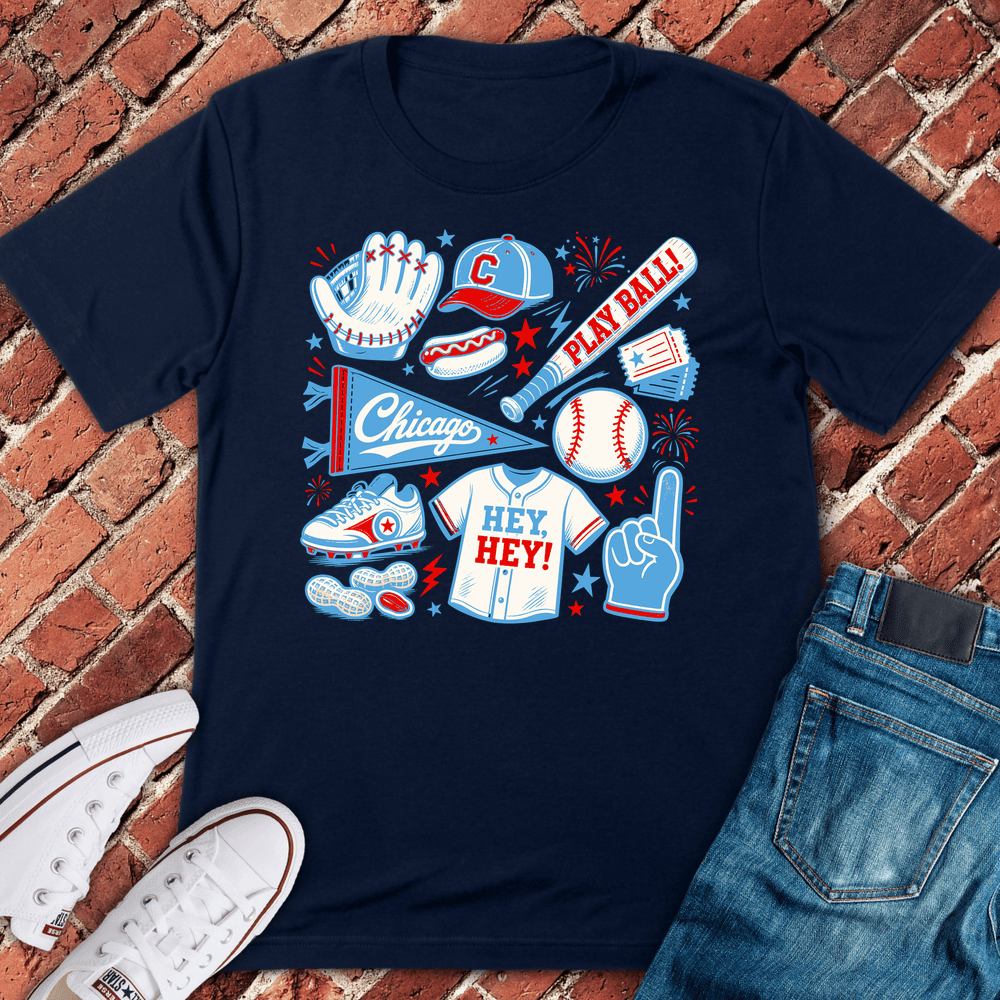 Chi Play Ball T-Shirt - Graphic Tee - Gift for Chicago Lovers - Unisex