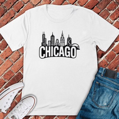 Chicago Curved Skyline T-Shirt - Graphic Tee - Gift for Chicago Lovers - Unisex