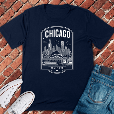 Chicago Emblem T-Shirt - Graphic Tee - Gift for Chicago Lovers - Unisex