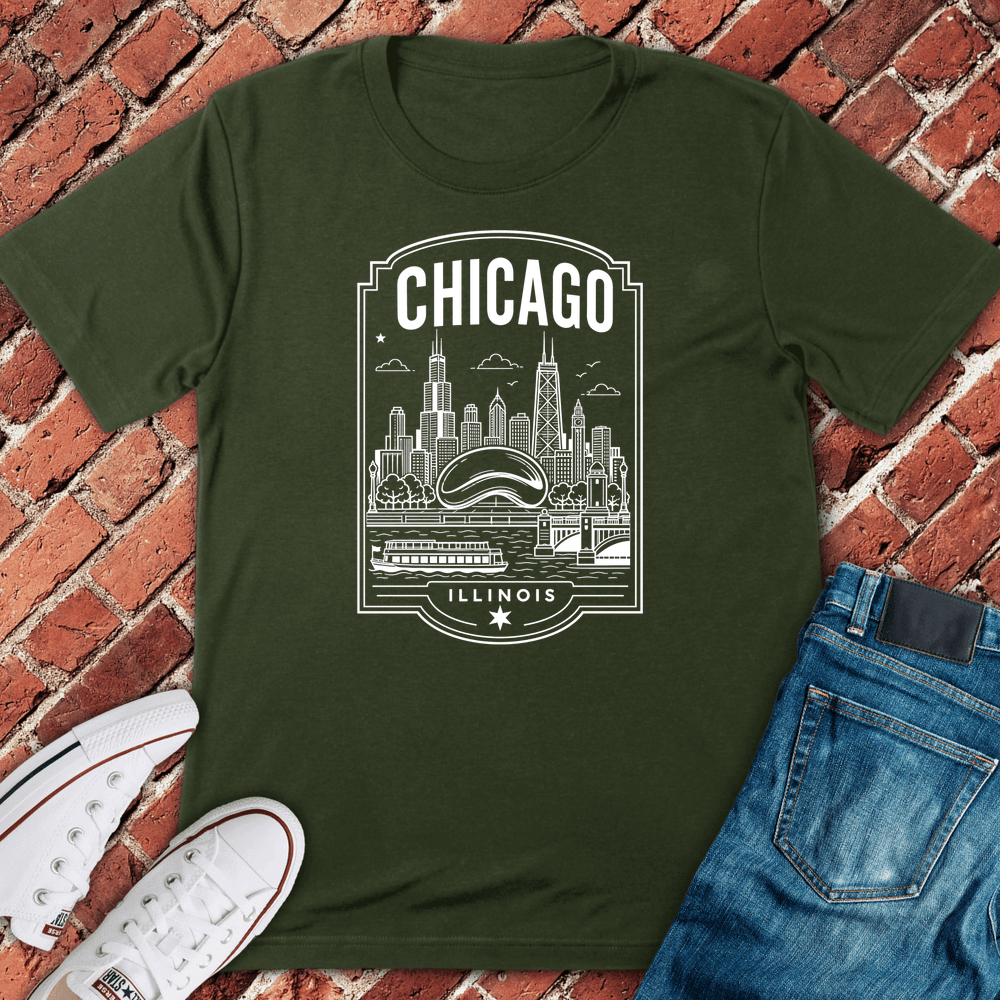 Chicago Emblem T-Shirt - Graphic Tee - Gift for Chicago Lovers - Unisex