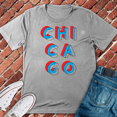 Chicago Split 3D T-Shirt - Graphic Tee - Gift for Chicago Lovers - Unisex
