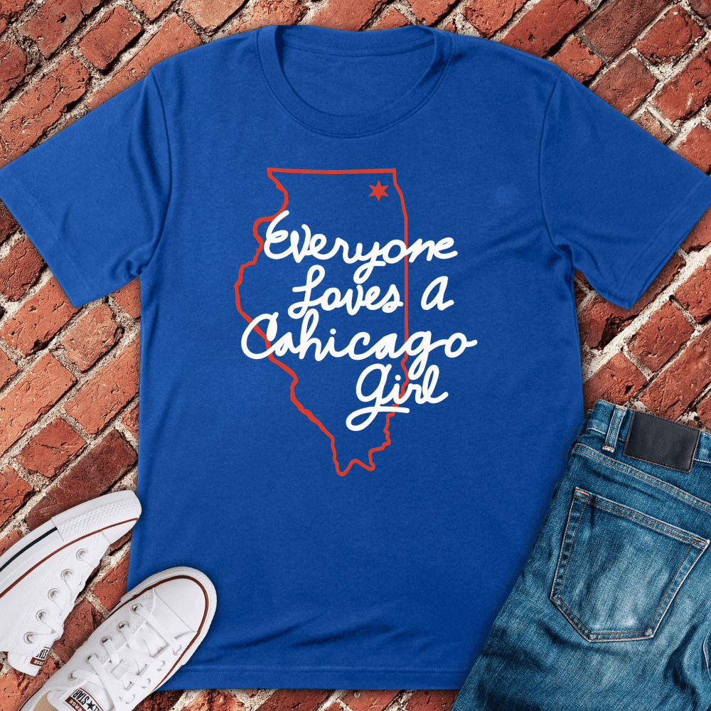 Chicago Girl Love T-Shirt - Graphic Tee - Gift for Chicago Lovers