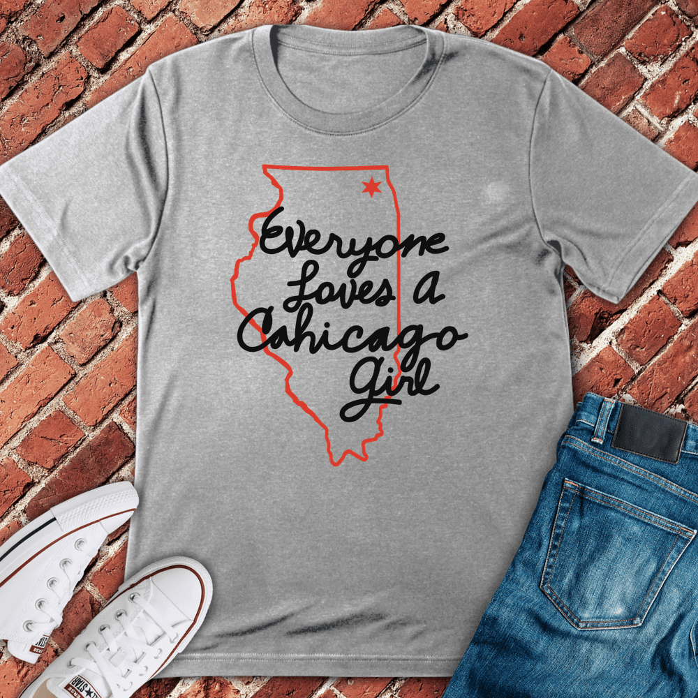 Chicago Girl Love T-Shirt - Graphic Tee - Gift for Chicago Lovers