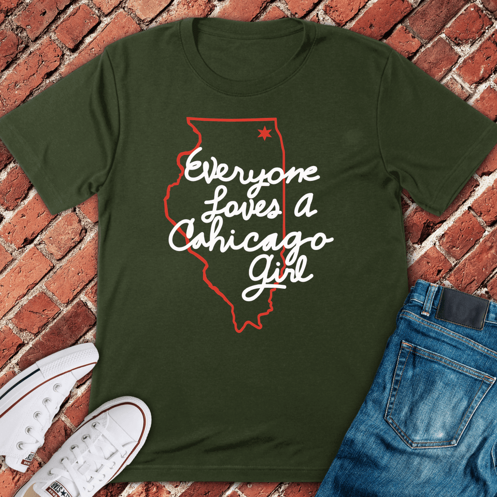 Chicago Girl Love T-Shirt - Graphic Tee - Gift for Chicago Lovers