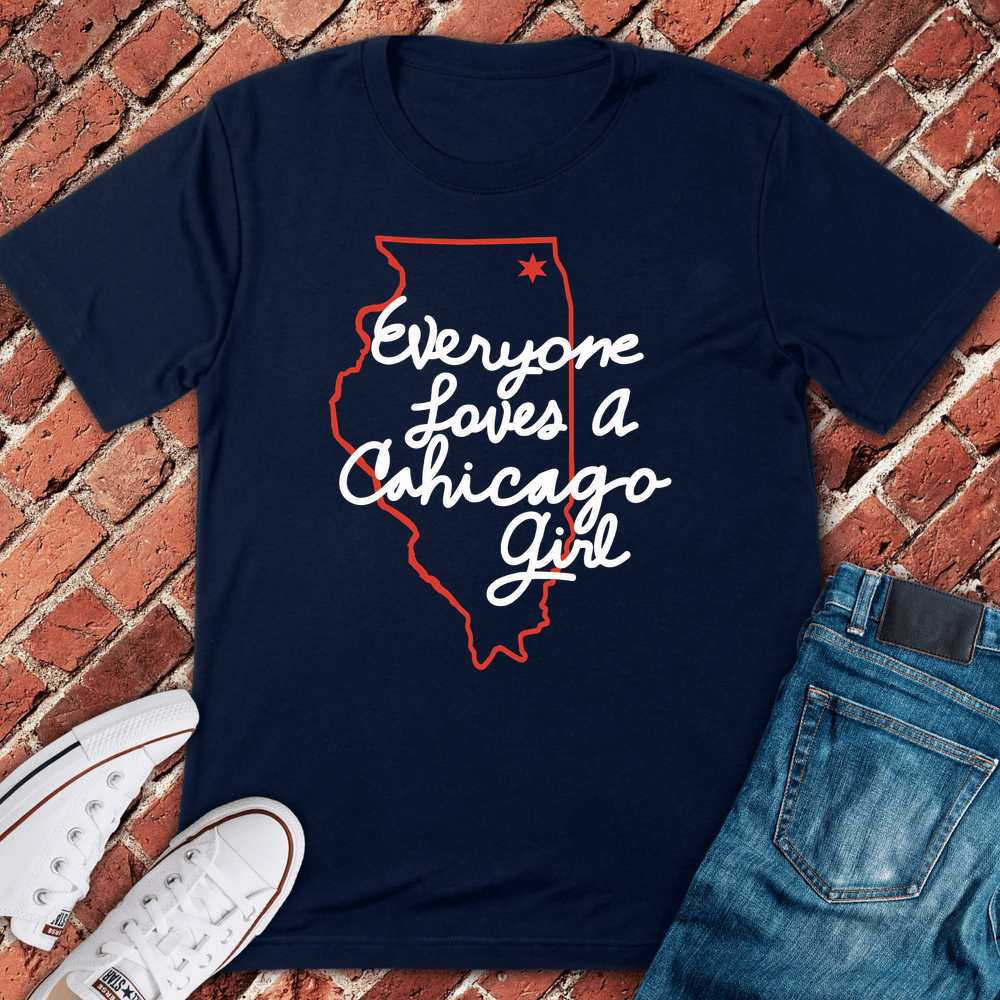 Chicago Girl Love T-Shirt - Graphic Tee - Gift for Chicago Lovers