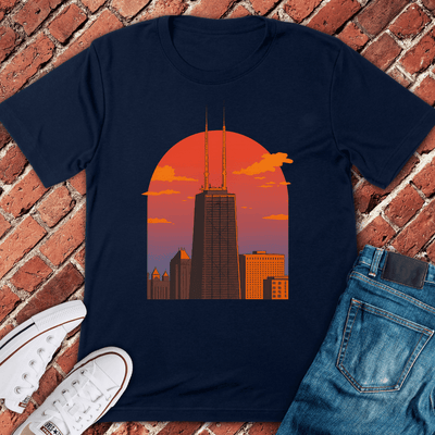 Chicago Sunset Tower T-Shirt - Graphic Tee - Gift for Chicago Lovers - Unisex