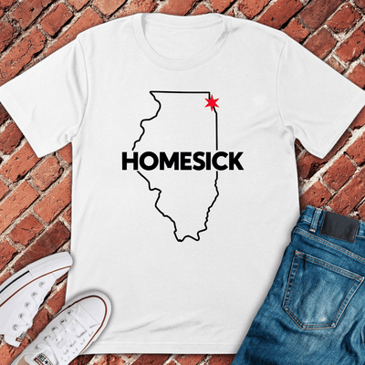 Chicago Homesick T-Shirt - Graphic Tee - Gift for Chicago Lovers - Unisex