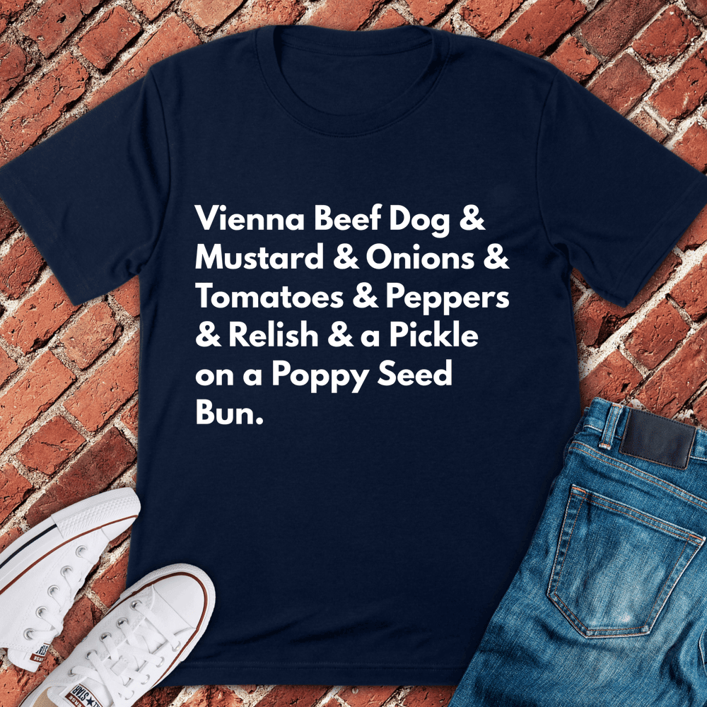 Chicago Dog Breakdown T-Shirt - Graphic Tee - Gift for Chicago Lovers - Unisex