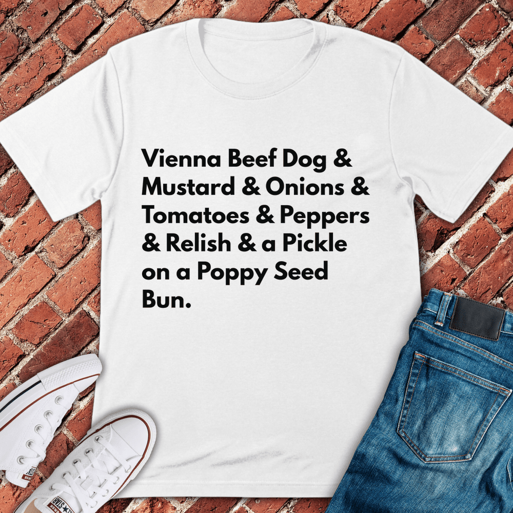 Chicago Dog Breakdown T-Shirt - Graphic Tee - Gift for Chicago Lovers - Unisex