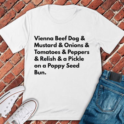 Chicago Dog Breakdown T-Shirt - Graphic Tee - Gift for Chicago Lovers - Unisex