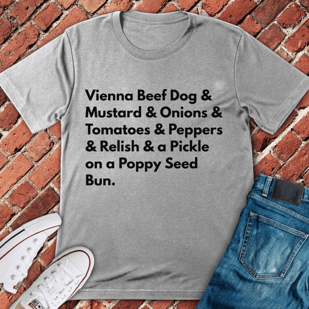Chicago Dog Breakdown T-Shirt - Graphic Tee - Gift for Chicago Lovers - Unisex