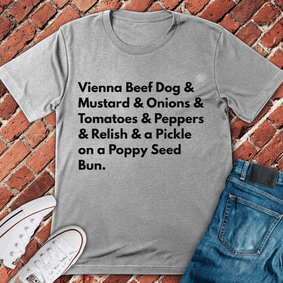 Chicago Dog Breakdown T-Shirt - Graphic Tee - Gift for Chicago Lovers - Unisex