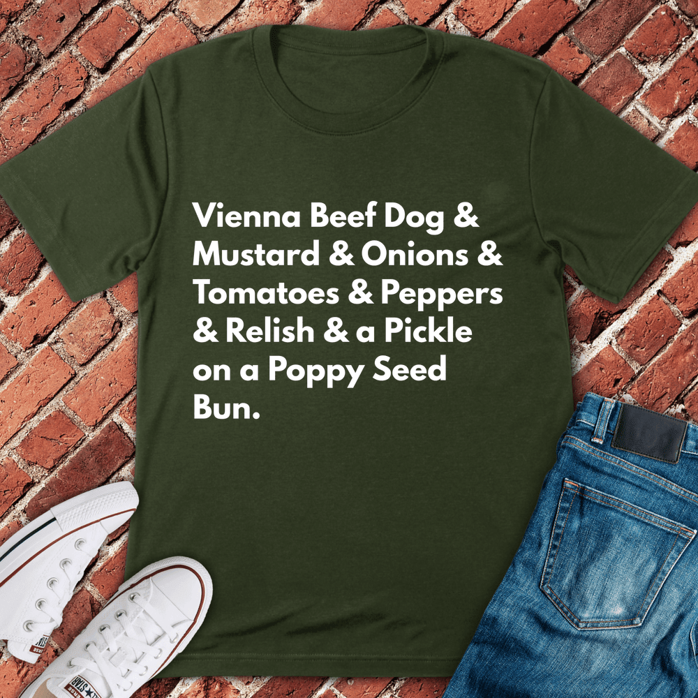 Chicago Dog Breakdown T-Shirt - Graphic Tee - Gift for Chicago Lovers - Unisex