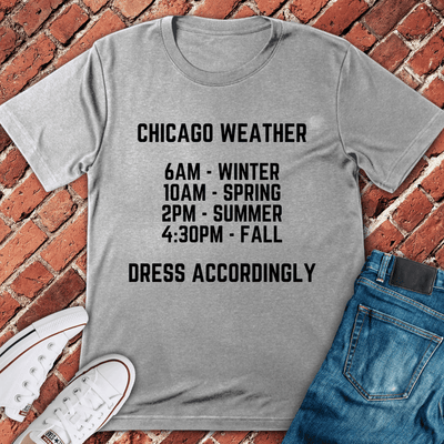 Chicago Weather T-Shirt - Graphic Tee - Gift for Chicago Lovers - Unisex