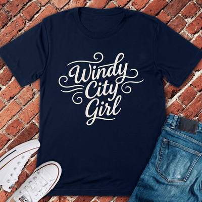 Windy Girl Script T-Shirt - Chicago Graphic Tee - Gift for Chicago Lovers