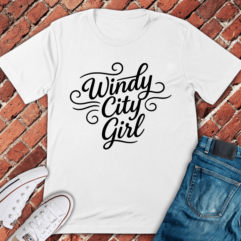 Windy Girl Script T-Shirt - Chicago Graphic Tee - Gift for Chicago Lovers
