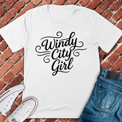Windy Girl Script T-Shirt - Chicago Graphic Tee - Gift for Chicago Lovers