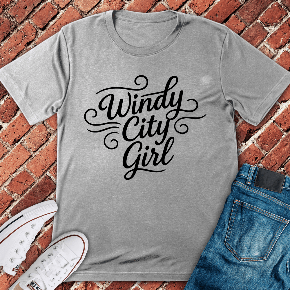 Windy Girl Script T-Shirt - Chicago Graphic Tee - Gift for Chicago Lovers