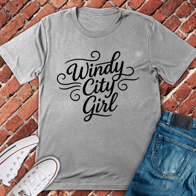 Windy Girl Script T-Shirt - Chicago Graphic Tee - Gift for Chicago Lovers