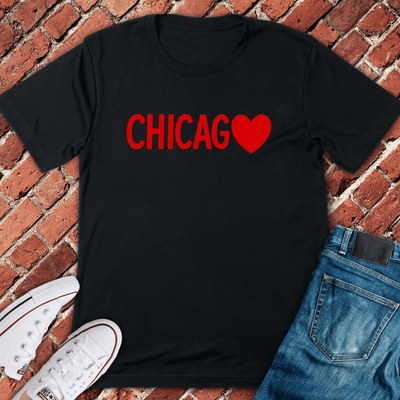 Chicago Heart T-Shirt - Graphic Tee - Gift for Chicago Lovers - Unisex