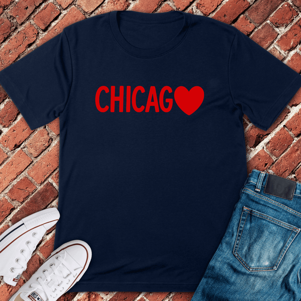 Chicago Heart T-Shirt - Graphic Tee - Gift for Chicago Lovers - Unisex