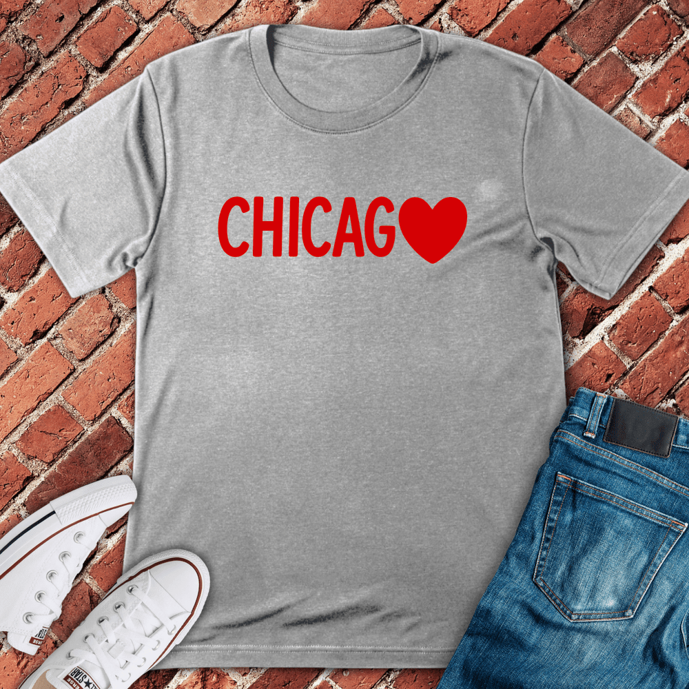 Chicago Heart T-Shirt - Graphic Tee - Gift for Chicago Lovers - Unisex